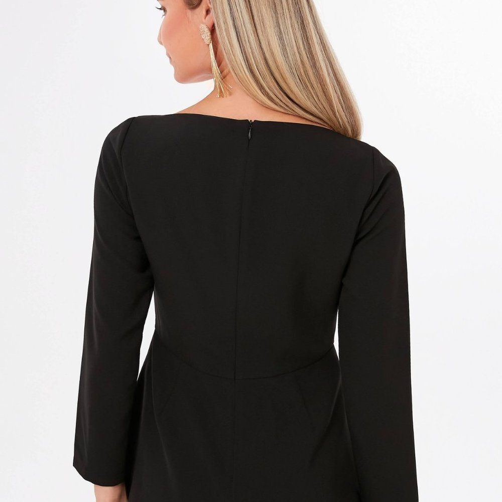 Pomander Place Black Fitted 3/4 Sleeve Blouse - Picture 4 of 7
